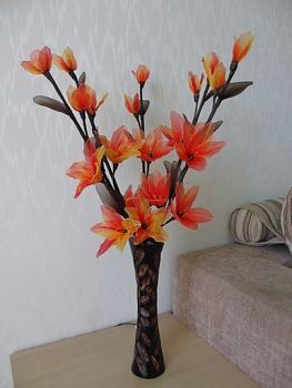 Светильник - букет "Star Lily (Art 086) оранжевый" (h без вазы=50-60см)