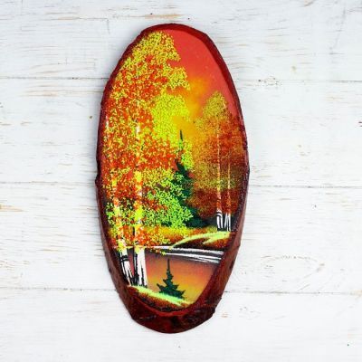 Панно на спиле "Осень", 32-36 см, каменная крошка, вертикальное