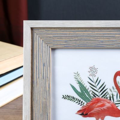 Фоторамка пластик 15х20 см "Феликс" серая с белым обрамлением 26,2х21,2 см