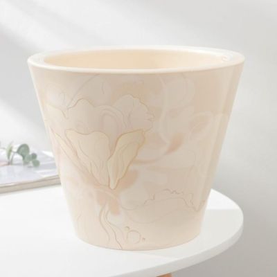 Кашпо для цветов со вставкой «Нежность», 5 л, цвет кремовый