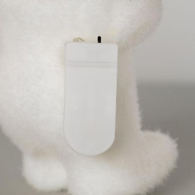 Светодиодная фигура «Мишка в шапке» 9 × 23 × 7 см, флок, батарейки CR2032х2, свечение тёплое белое