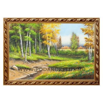 Картина "Ручей в лесу" багет №143 (40х60 см)