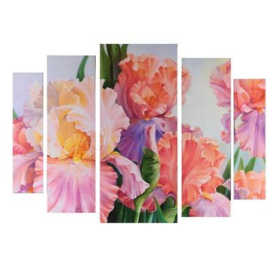 Картина модульная на подрамнике "Нежные цветы" 2-14х53, 2-21х69,5 1-34х79; 80х118см
