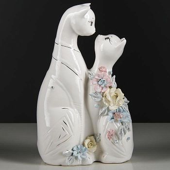 Копилка "Коты весна", покрытие глазурь, разноцветная, 28 см