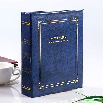 Фотоальбом на 200 фото 10х15 см "Классика" золотые линии МИКС 23,5х18,5х5,5 см