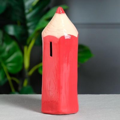 Копилка "Карандаш", глянец, разноцветная, 22 см, микс