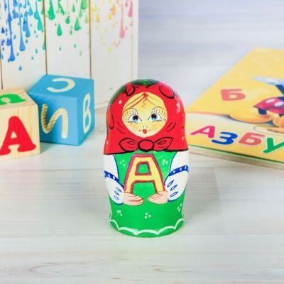 Матрёшка 5-ти кукольная «Азбука», 11 см