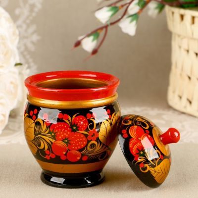 Чайница, 11х9 см, хохлома