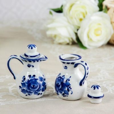 Набор для специй «Кувшинчики», 11×11×9 см, гжель