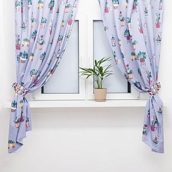 Комплект штор д/кухни с подхватами Этель "Hygge" 145х180см-2 шт.,100% п/э