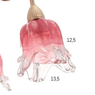 Люстра 55402/5 5х40Вт Е14, кремовый/зеленый/розовый, 75х42,5 см