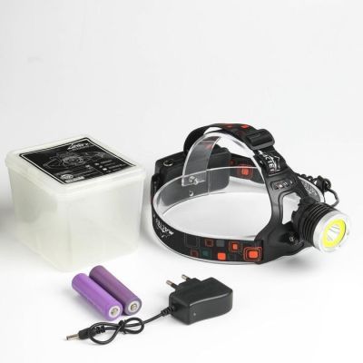 Фонарь налобный, аккумуляторный "Мастер К", 5 реж, T6 и COB лента, 200 лм,ЗУ 220V 5.5х8.5 см