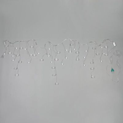 Гирлянда «Бахрома» 1.8 × 0.5 м с насадками «Шарики и ёжики», IP20, прозрачная нить, 48 LED, свечение мульти (RG/RB), мигание, 220 В