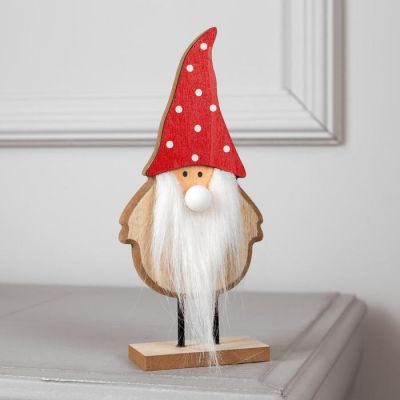 Светодиодная фигура «Дед Мороз» 7 × 22 × 5 см, дерево, батарейки CR2032, свечение тёплое белое