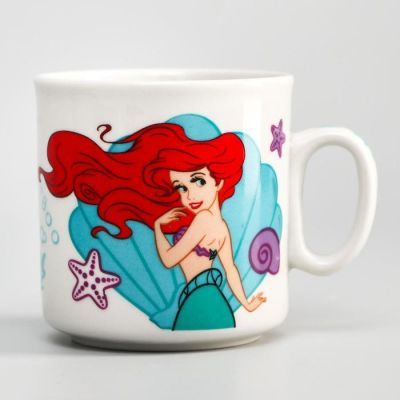 Набор посуды «Ариэль», 4 предмета: тарелка Ø 16,5 см, миска Ø 14 см, кружка 200 мл, коврик в подарочной упаковке, Принцессы Дисней