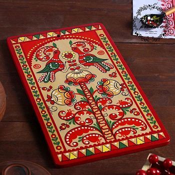 Доска разделочная «Прямоугольная», 18×0,8×31 см, пучужская роспись