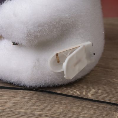 Светодиодная фигура «Медведь с бантиком» 12 × 20 × 7 см, флок, батарейки CR2032х2, свечение тёплое белое