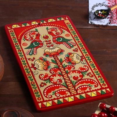 Доска разделочная «Прямоугольная», 18×0,8×31 см, пучужская роспись