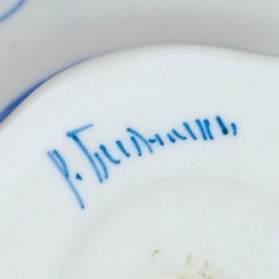 Сахарница "Цветок", малая, гжель, фарфор