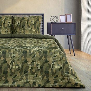 Постельное белье "Этель" 2 сп Камуфляж 175*215 см, 200*220 см, 70*70 см -2 шт