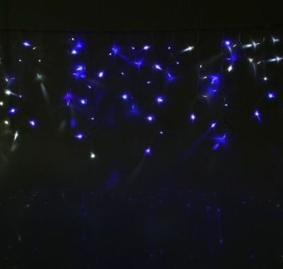Гирлянда уличная УМС "Бахрома" (Ш:3 м, В:0,6 м, нить силикон, сине-белый)