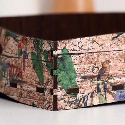 Поднос с ручками "Ваза с цветами", деревянный, 30,4х20,4х4,7см