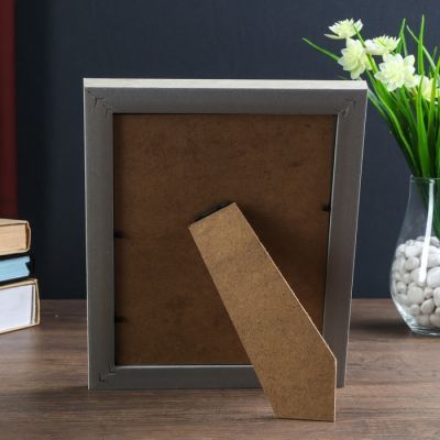 Фоторамка пластик 15х20 см "Базиль" выбеленный дуб с золотым обрамлением 24х19 см