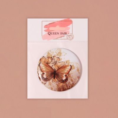 Зеркало «Бабочки», d 7,5 см, рисунок МИКС