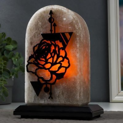 Соляной светильник "Роза" E14 15Вт диммер бел. соль 1,8-2.5 кг 11х8х18 см  11х8х18 см