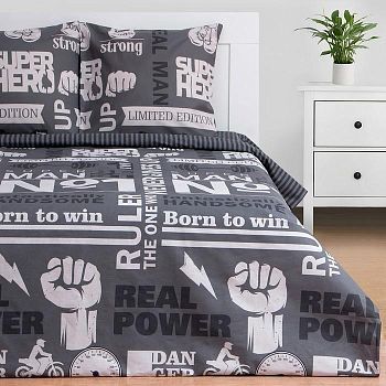 Постельное белье "Этель" дуэт Super man 143*215 см - 2 шт, 240*220 см, 70*70 см -2 шт