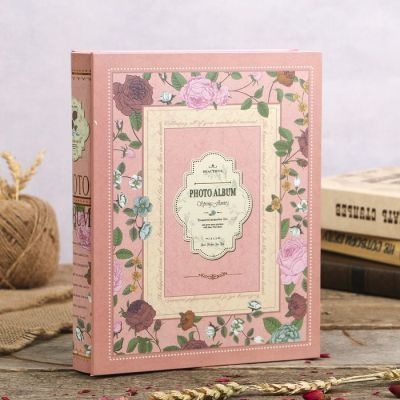 Фотоальбом на 100 фото 10х15 см "Цветочная рамка" в коробке МИКС 26х20,5х5 см