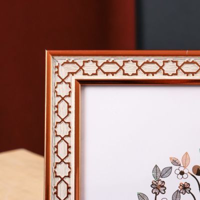 Фоторамка пластик 20х25 см "Золотая цепь на бежевом" 28,2х23,2 см