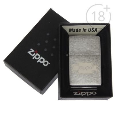 Зажигалка ZIPPO 200 "Zippo" с покрытием Brushed Chrome