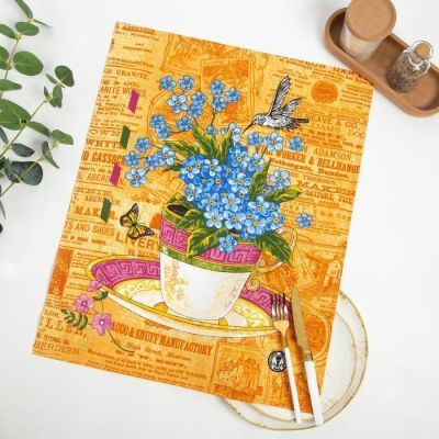 Полотенце вафельное Винтаж 46х60см, МИКС, хлопок 100%, 170 грамм