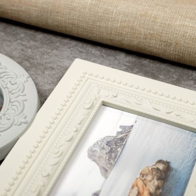 Фоторамка пластик на 4 фото 8х10, 10х10, 10х15, 13х18 см "Богема" бежево-серая 40х33 см