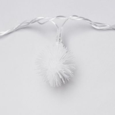 Гирлянда «Нить» 5 м с насадками «Ёжики», IP20, прозрачная нить, 20 LED, свечение мульти (RG/RB), мигание, 220 В