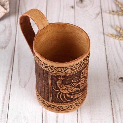 Кружка «Раки», 8×8×13 см, береста