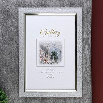 Фоторамка пластик Gallery 20х30 см 821 серебро