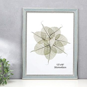 Фоторамка пластик 30х40 см "Серая с серебристой косичкой" 44,6х34,6х1,6 см