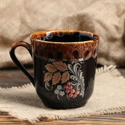 Кружка "Коричневая" деколь, 300 мл, микс