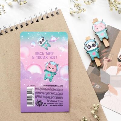 Магнит-прищепка «Космос», 7 х 12.7 см