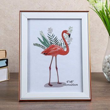 Фоторамка пластик 15х20 см "Доминика" белая с золотым обрамлением 22,5х17,5 см