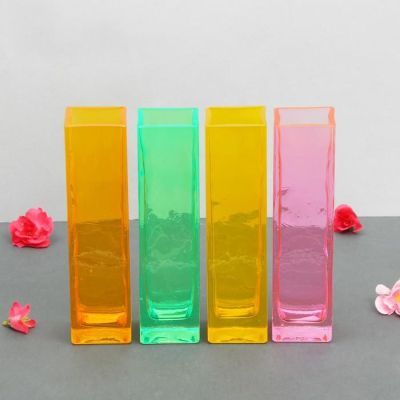 Ваза "Олень" квадратная прозр., 21х5,5х5,5 см 0,32 л, микс