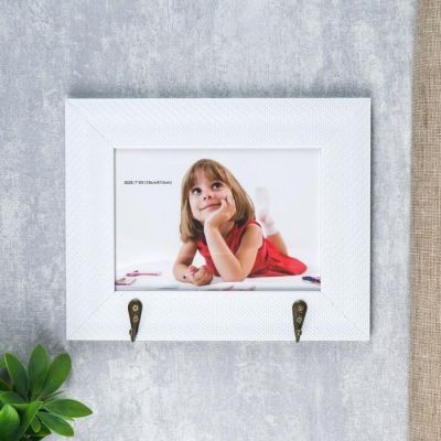 Фоторамка пластик с крючками 13х18 см "Джинса" белая 18х23х4 см