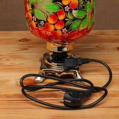 Набор «Рябина», 3 предмета, самовар 3 л, заварочный чайник 0,7 л, поднос