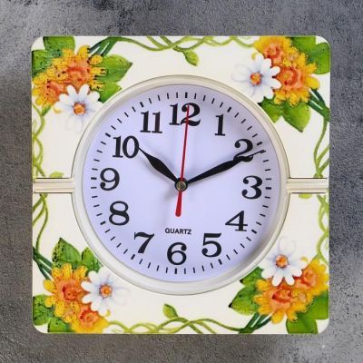Часы настенные, серия: Классика, "Летний букет", 19х19х3 см,