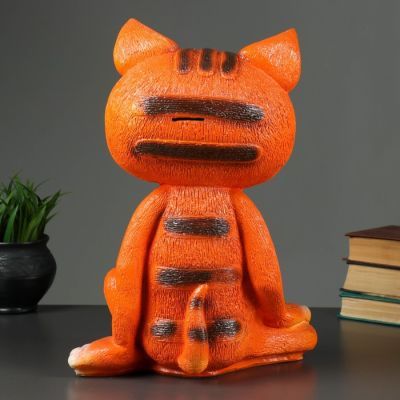 Копилка "Кот сидя большой" рыжий 39см