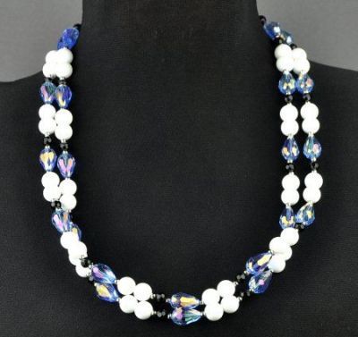 Бусы  хрусталь, кахолонг "Лунный вечер" арт.ВАН-116