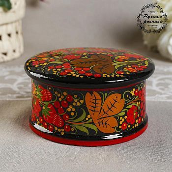 Коробка «Ягодка», большая, 12×7 см, хохлома