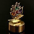 Музыкальный сувенир с кристаллами Swarovski "Парусник" 12,2х8,3 см